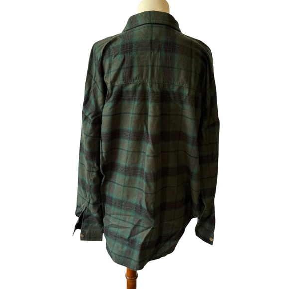 BLU PEPPER SOFT LIGHTWEIGHT FLANNEL SHIRT BUTTON FRONT PLAID RUSTIC CASUAL NWT S - Picture 4 of 12